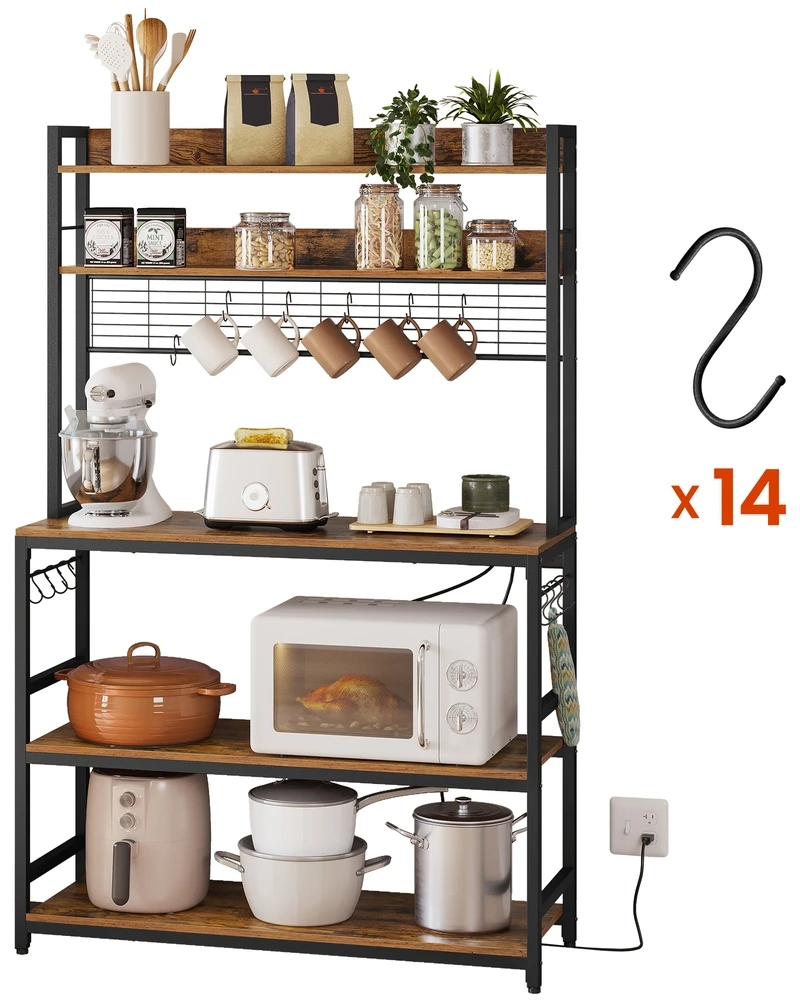 Songmics Virtuvės lentyna su tinkleliu 40x100x170 cm