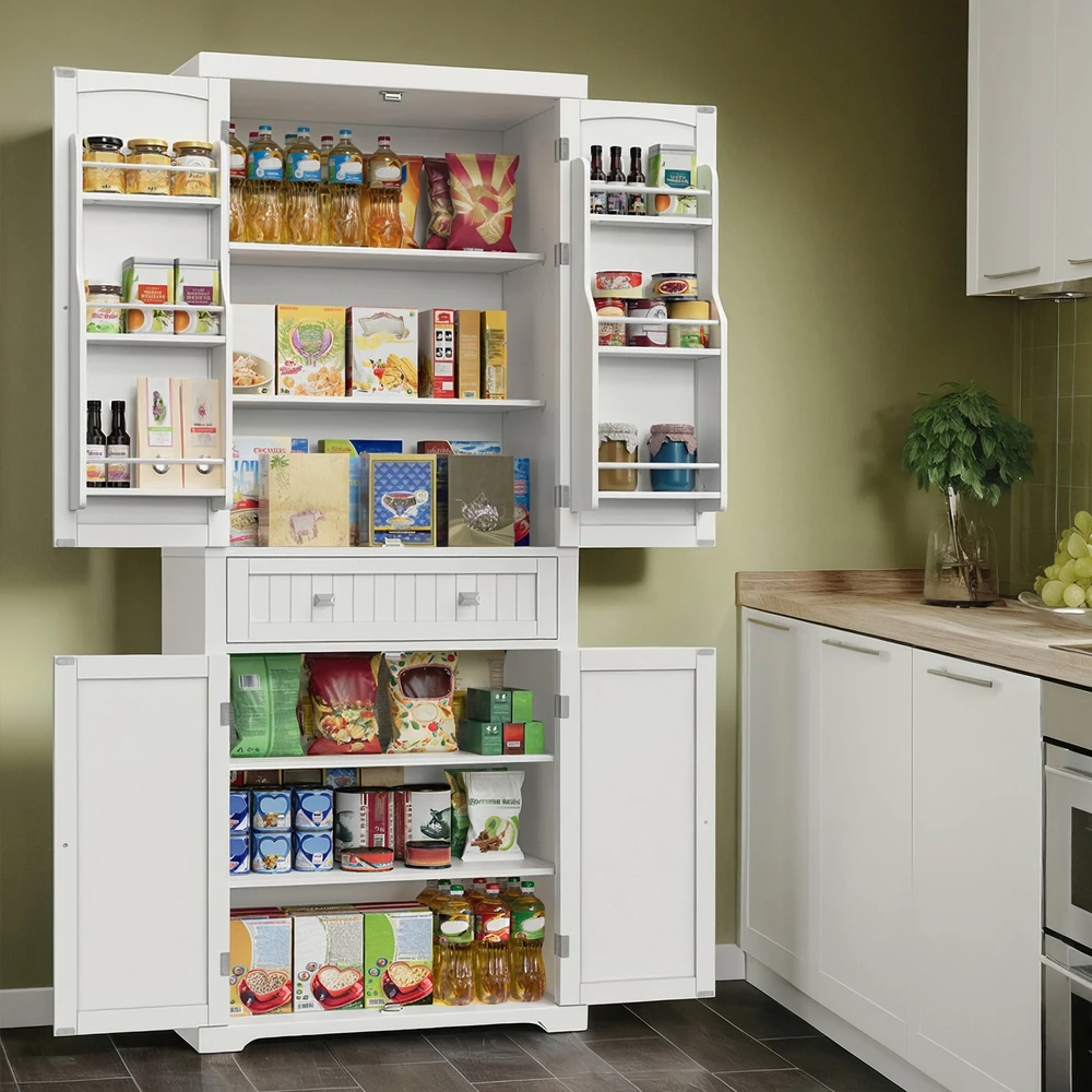Songmics Virtuvės spintelė MDF 40x76x182,1 cm balta