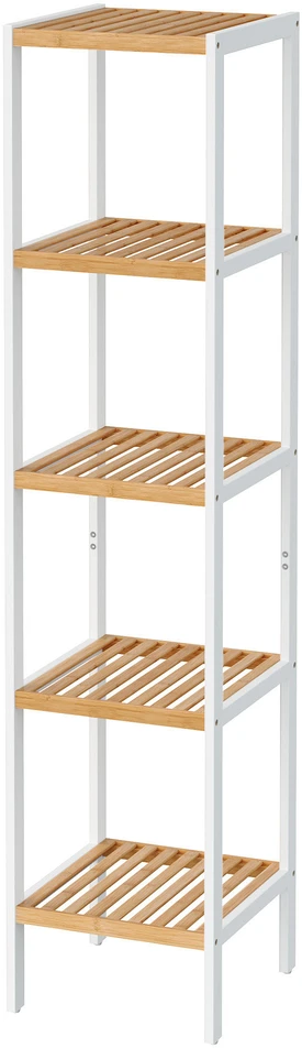 Songmics Penkių lygių bambukinė lentyna 33x33x146 cm