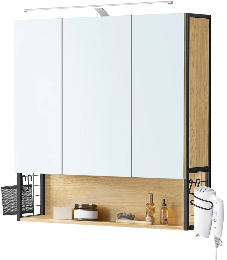 Songmics Vonios spintelė su LED apšvietimu 14,5 x 70 x 70 cm