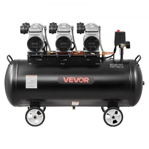 VEVOR 100 l oro kompresorius, 3 kW, be alyvos, 198 l/min, 8 bar