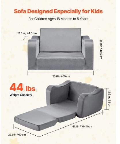 VEVOR Vaikų sofa-lova su porankiais