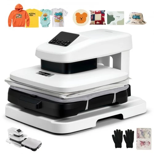 VEVOR Automatinis šilumos presas drabužiams 38 x 38 cm