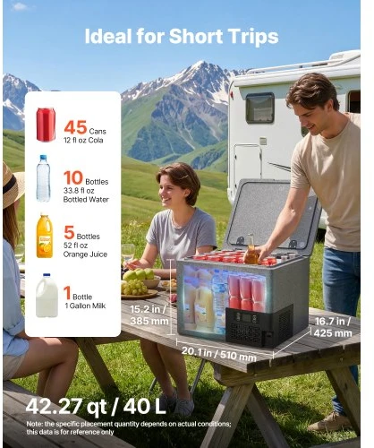 VEVOR 12 voltų automobilinis šaldytuvas, 40 L