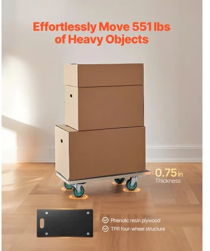 VEVOR Baldų vežimėlis su 4 tyliais ratais, 250 kg