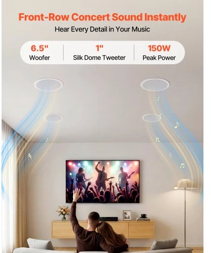 VEVOR Bluetooth lubinės įleidžiamos kolonėlės, 4 vnt.