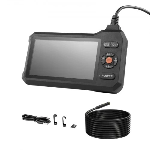 VEVOR Boreskopinė kamera su dviem objektyvais, 5" HD IPS ekranas, 5,5 mm zondas, 8X priartinimas, 5 m standus kabelis