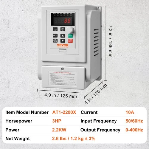 VEVOR Kintamo dažnio pavara 3PH 2,2KW
