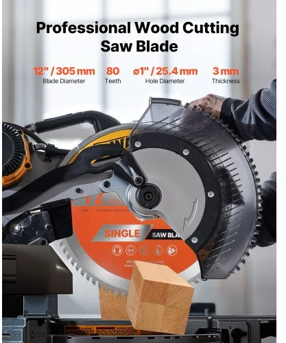 VEVOR Diskinis pjūklo ašmenys medienai, 305 mm, 80 dantų