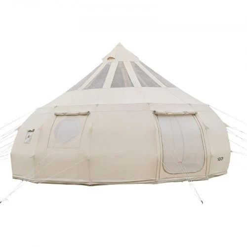 VEVOR Drobinė kupolinė palapinė, 5 m, smėlio spalvos, 10–12 žmonėms