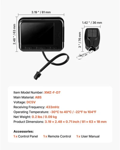 VEVOR Dyzelinio oro šildytuvo valdiklis DC5V su LCD