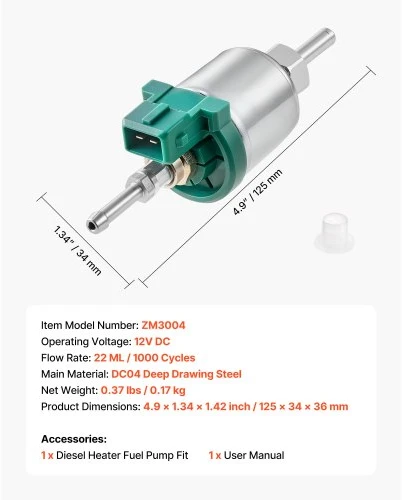VEVOR Dyzelinė šildytuvo kuro pompa 12V