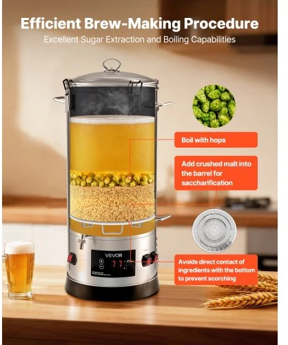VEVOR Elektrinė alaus gamybos sistema, 30L