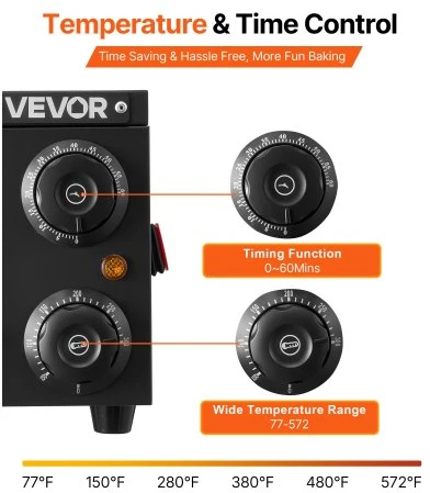 VEVOR Elektrinė picų krosnis, 304.8 mm stalviršio
