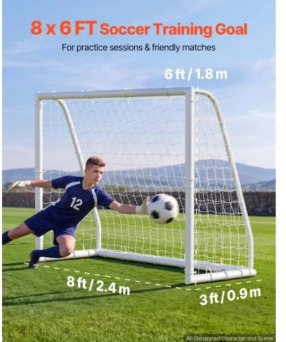 VEVOR Futbolo vartai 2,44 x 1,82 m iš PVC