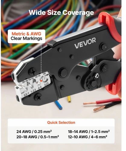 VEVOR Gofravimo įrankis HSK-03BC, 0,25-6 mm²