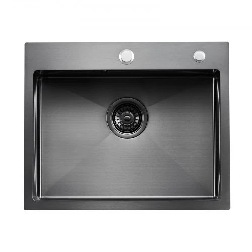 VEVOR Virtuvės kriauklė 68 cm įleidžiama, juoda