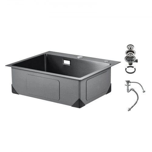 VEVOR Virtuvės kriauklė 68 cm įleidžiama, juoda