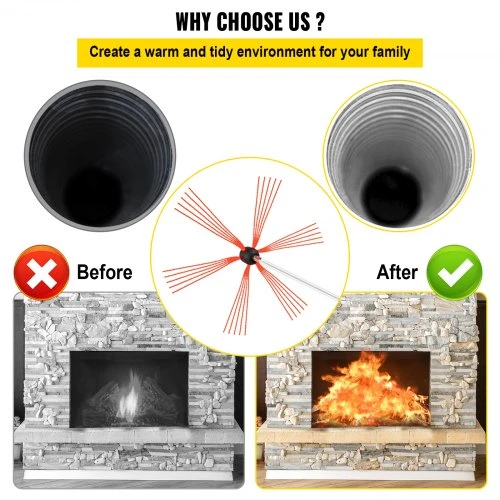 VEVOR Lankstūs kamino valymo strypai, 8m