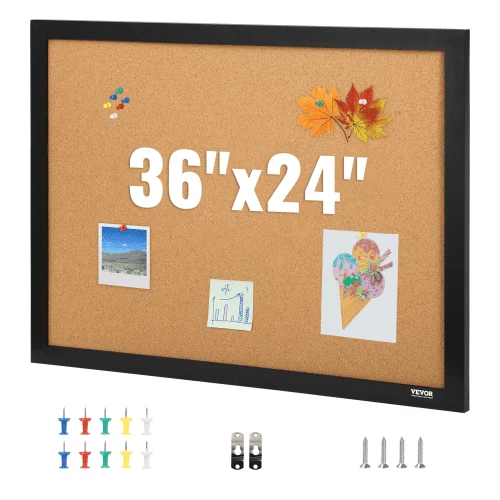 VEVOR Kamštinė lenta 60x90 cm su segtukų rėmu