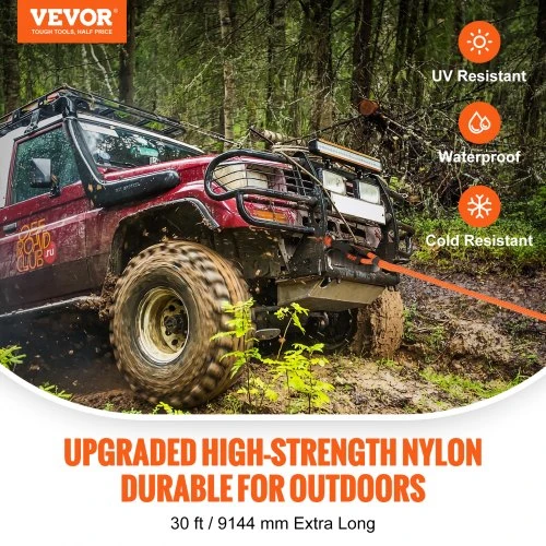 VEVOR 22 mm x 9,1 m kinetinė vilkimo virvė