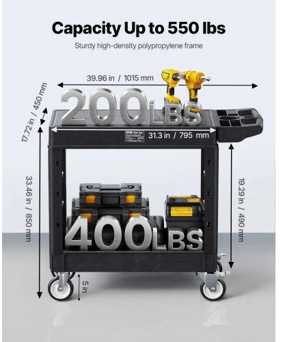 VEVOR Dvigubas naudingumo vežimėlis 250 kg