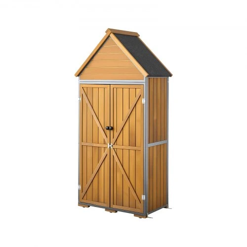 VEVOR Lauko sandėliavimo spinta SC-04, medžio ir metalo, ruda, 112 x 170 cm