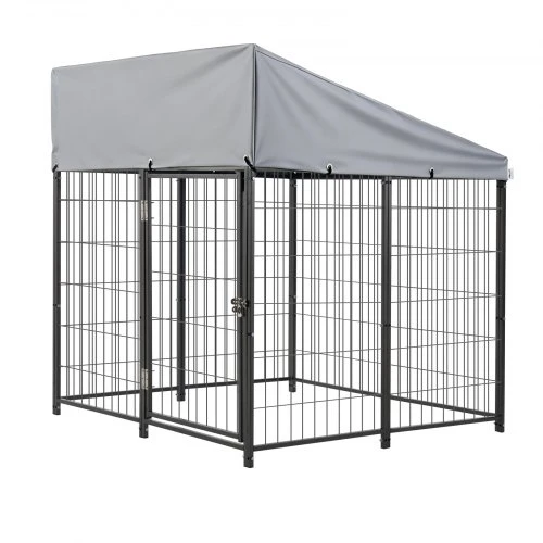 VEVOR Lauko šunų voljeras, 1,12 x 1,15 x 1,25 m, dideliems šunims, su saugiu užraktu