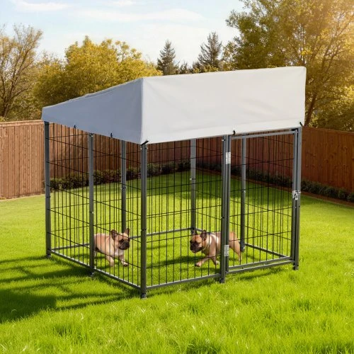 VEVOR Lauko šunų voljeras, 1,12 x 1,15 x 1,25 m, dideliems šunims, su saugiu užraktu
