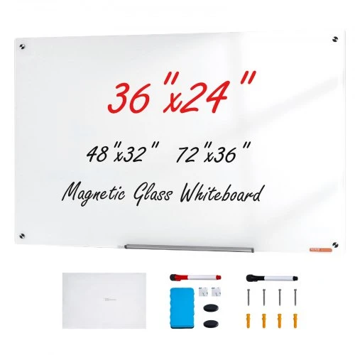 VEVOR Magnetinė stiklinė rašymo lenta 900 x 600 mm