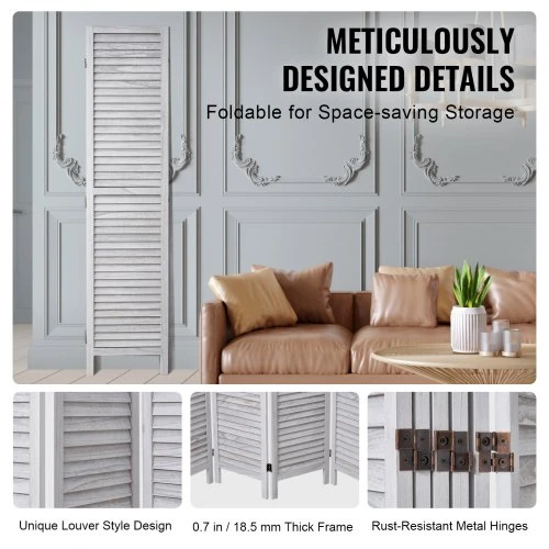 VEVOR Medinė šešių dalių kambario pertvara