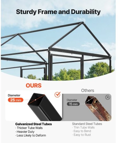 VEVOR Metalinis vištų aptvaras 4–6 vištoms, 1 x 2 x 1 m