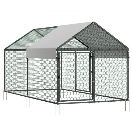 VEVOR Metalinis vištų aptvaras 4–6 vištoms, 1 x 2 x 1 m