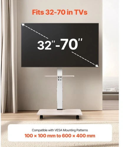 Sofa VEVOR Mobilus televizoriaus laikiklis su ratukais 32-70 colių ekranams