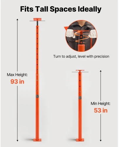 VEVOR Reguliuojamas grindų domkratas 134–236 cm
