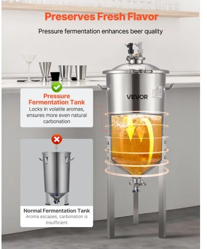 VEVOR Nerūdijančio plieno kūginis fermenteris 30L