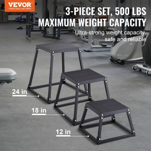 VEVOR Pliometrinės treniruočių dėžės 30/46/61 cm