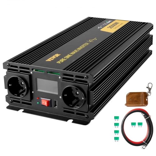 VEVOR Grynos sinusinės bangos keitiklis 2500W, USB