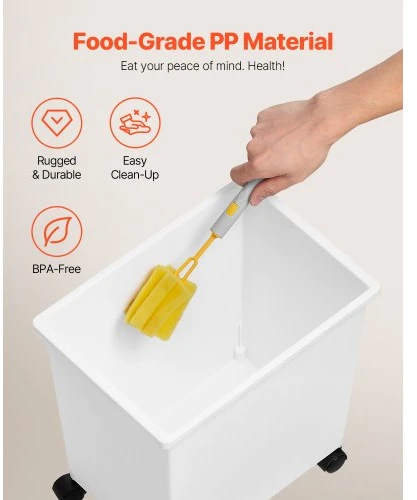 VEVOR Ingredientų konteineris su ratukais, 20 L, 3 vnt.