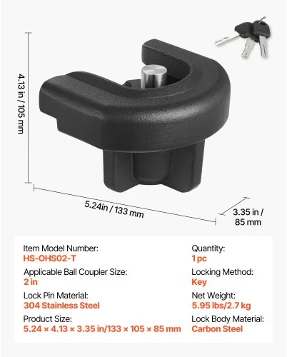 VEVOR Priekabos spynos užraktas 50 mm sankaboms
