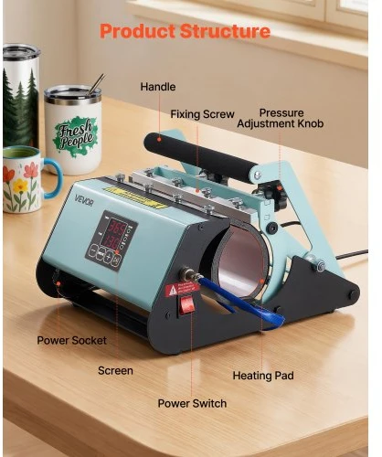 VEVOR Termopresas termopuodeliams iki 887 ml