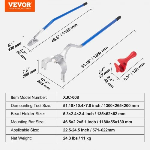 VEVOR Padangų montavimo ir išmontavimo įrankis, 571-622 mm