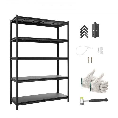 VEVOR Reguliuojamos 5 pakopų metalinės sandėliavimo lentynos, iki 1134 kg, 123 x 47 x 181 cm
