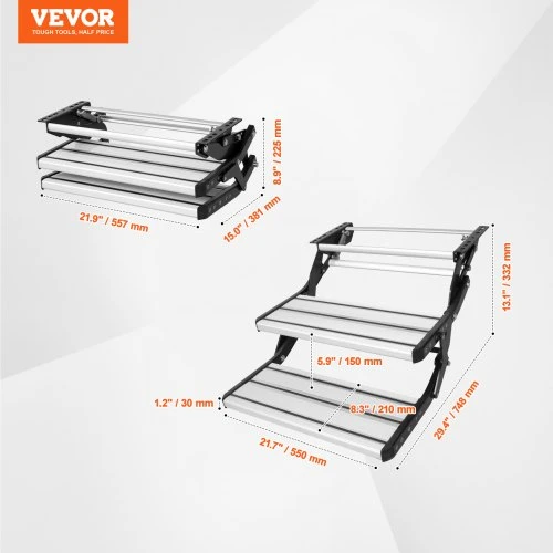 VEVOR Dviejų pakopų RV laiptai