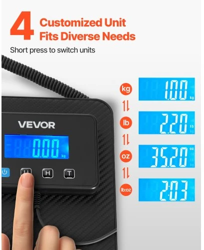 VEVOR Skaitmeninės pašto svarstyklės su LCD ir „Tare“ funkcija