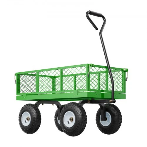 VEVOR Sodo vežimėlis V900G su nuimamais tinkliniais bortais, juodas / žalias, iki 408 kg, 184 x 56 x 54 cm