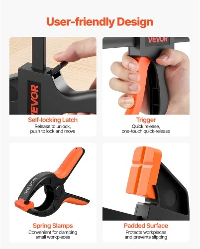 VEVOR Spaustuvų rinkinys medienai, 8 vnt., 15 cm ir 30 cm, iki 70 kg