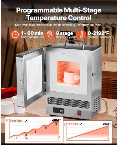 VEVOR Stalviršio krosnis lydyti iki 1200°C