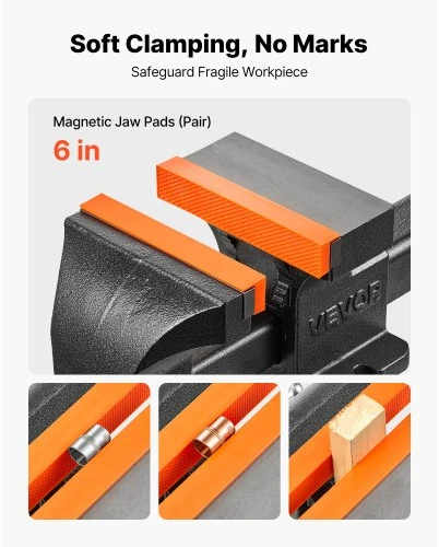 VEVOR Sunkvežimio prikabinamas spaustuvas CZ06, žiočių plotis 150 mm, iš kaliojo ketaus, žiočių atsidarymas iki 142 mm