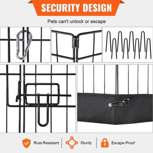 VEVOR Šunų maniežas, 8 panelių metalinis maniežas